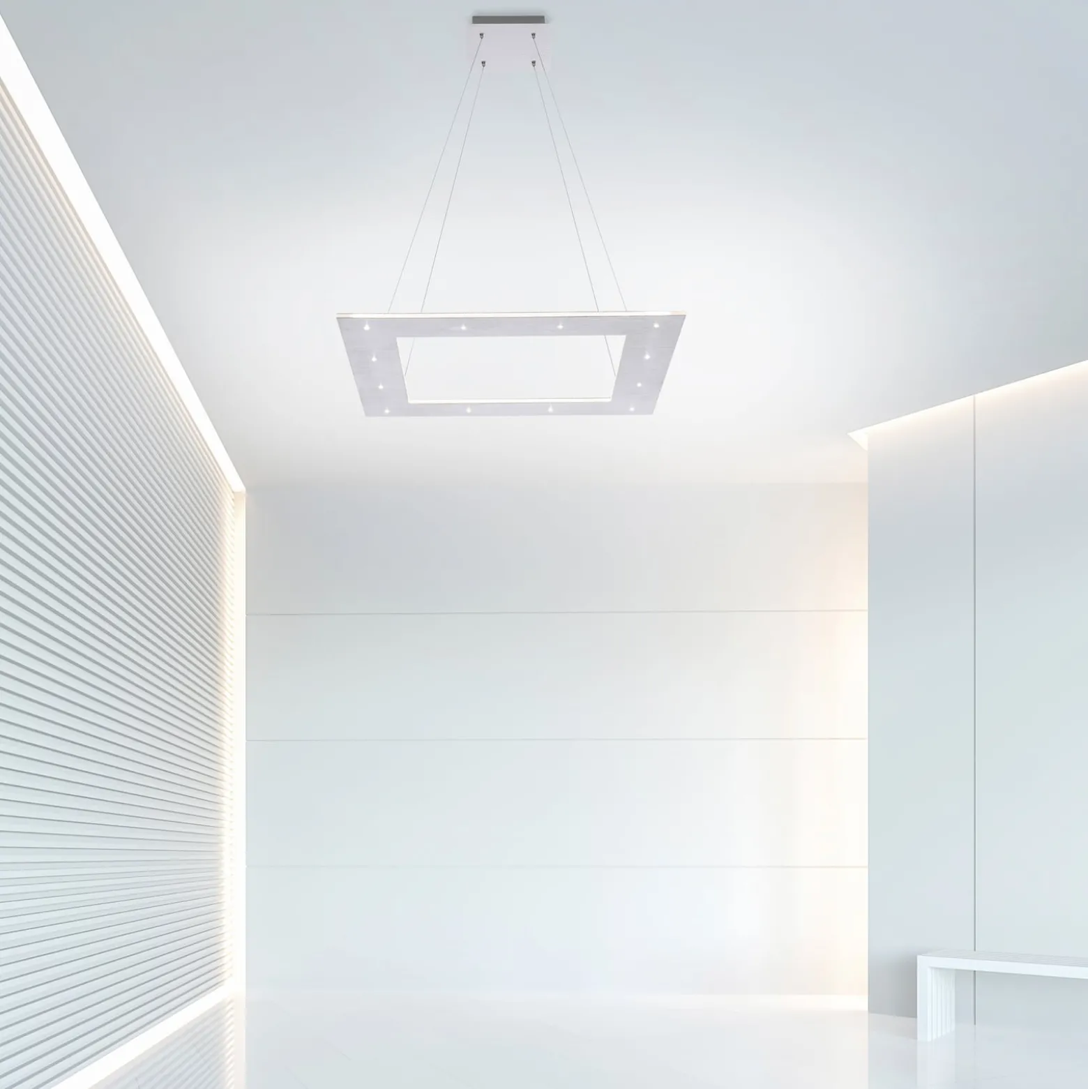 LED-Hängeleuchte PURE Cosmo, alu, 50 cm, CCT, Fernbedienung