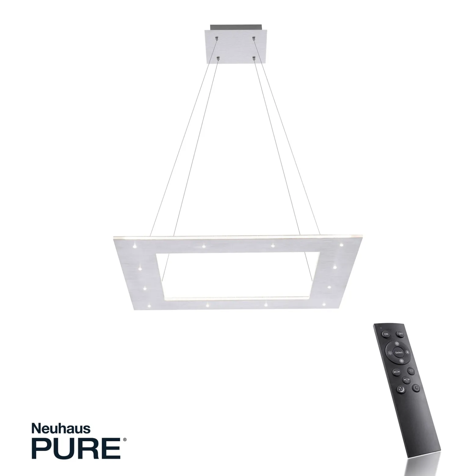 LED-Hängeleuchte PURE Cosmo, alu, 50 cm, CCT, Fernbedienung