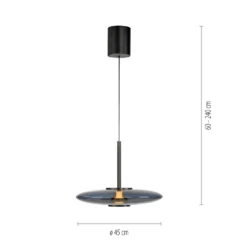 LED-Hängeleuchte PURE E-Vitrum, platin, Glas/Aluminium, CCT