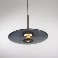 LED-Hängeleuchte PURE E-Vitrum, platin, Glas/Aluminium, CCT