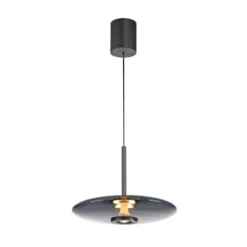LED-Hängeleuchte PURE E-Vitrum, platin, Glas/Aluminium, CCT