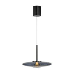 LED-Hängeleuchte PURE E-Vitrum, platin, Glas/Aluminium, CCT