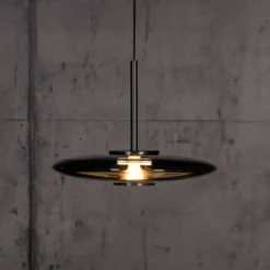 LED-Hängeleuchte PURE E-Vitrum, platin, Glas/Aluminium, CCT