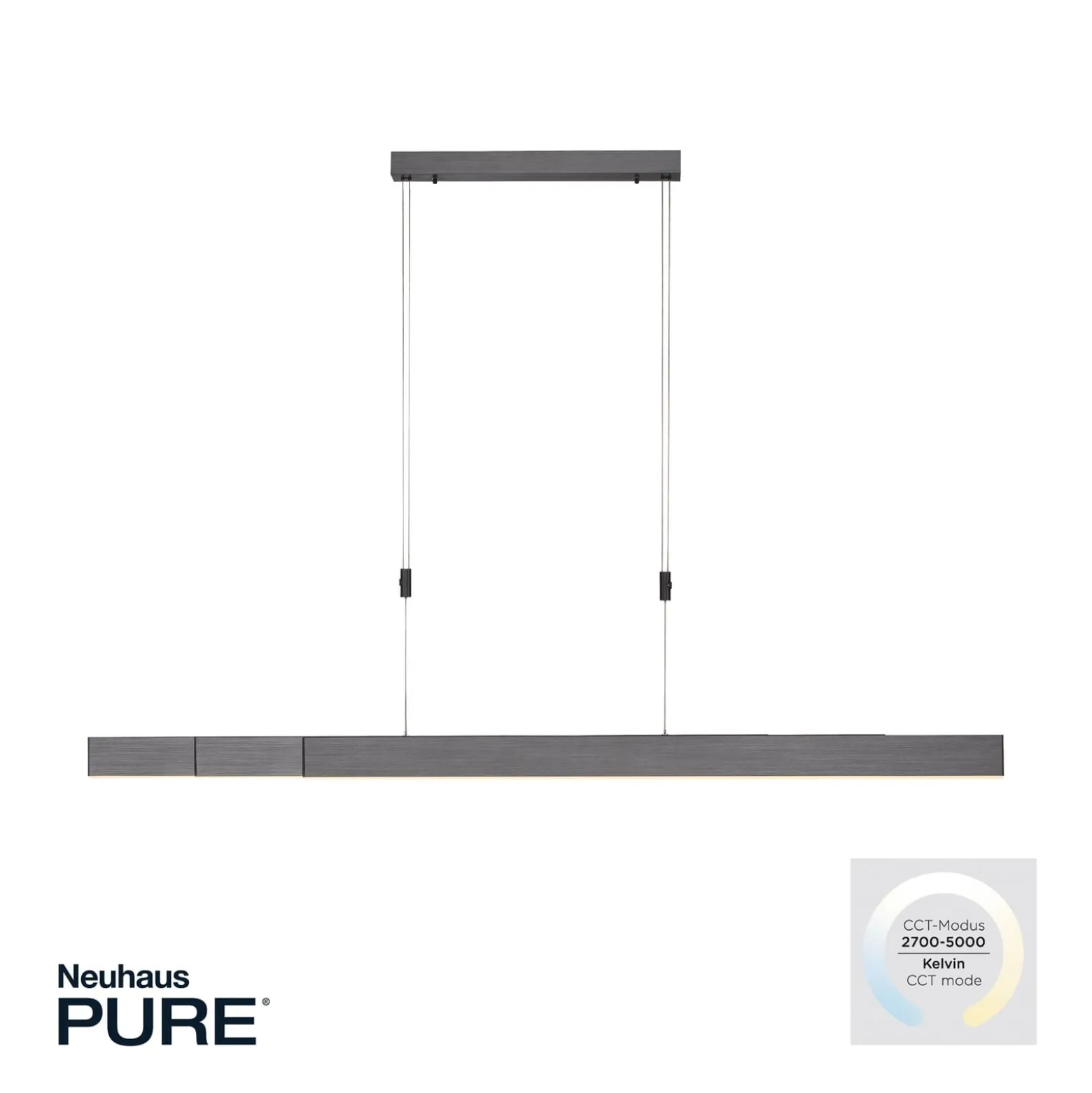 LED-Hängeleuchte PURE Moto, platin, dimmbar, CCT