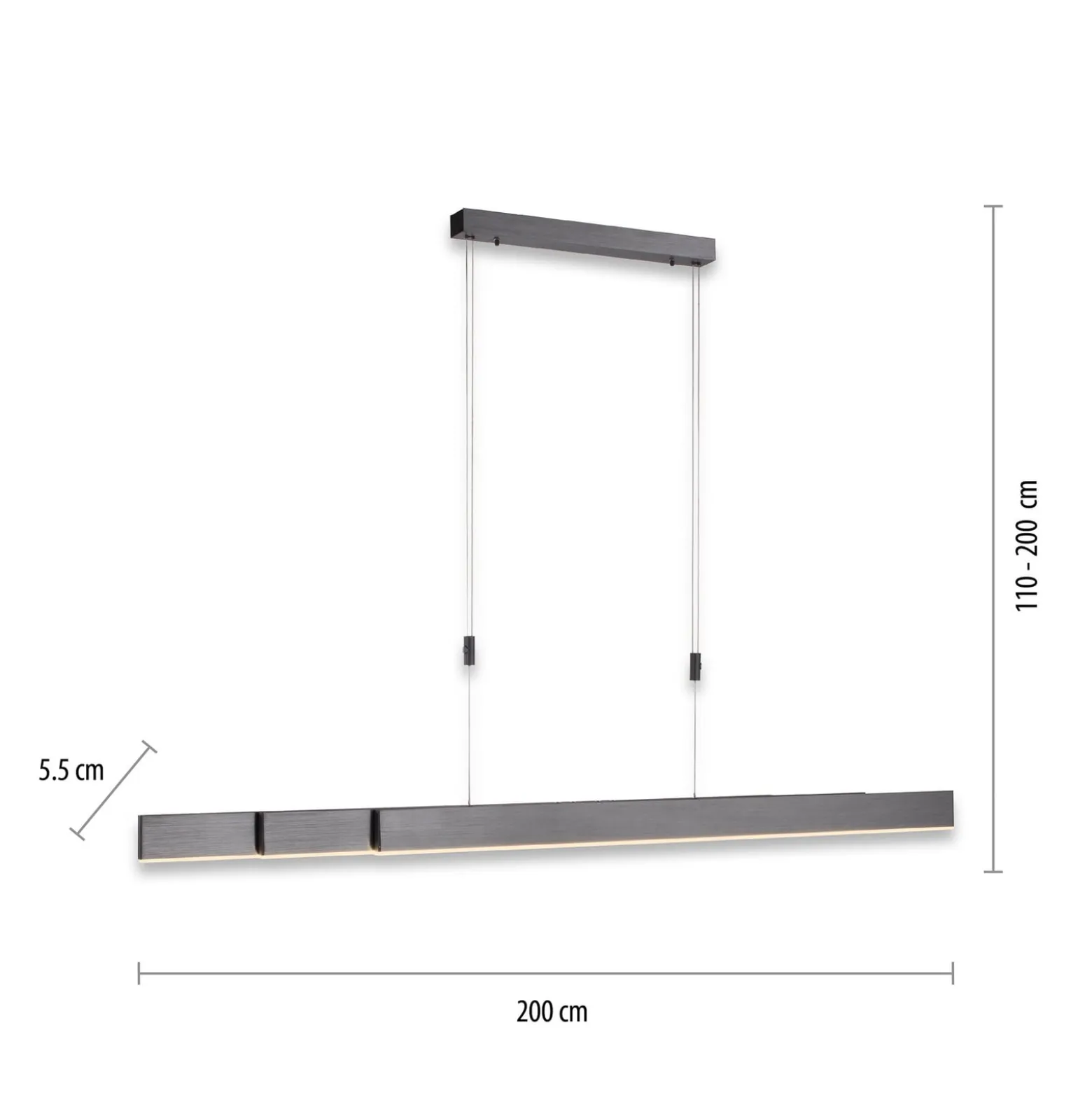 LED-Hängeleuchte PURE Moto, platin, dimmbar, CCT