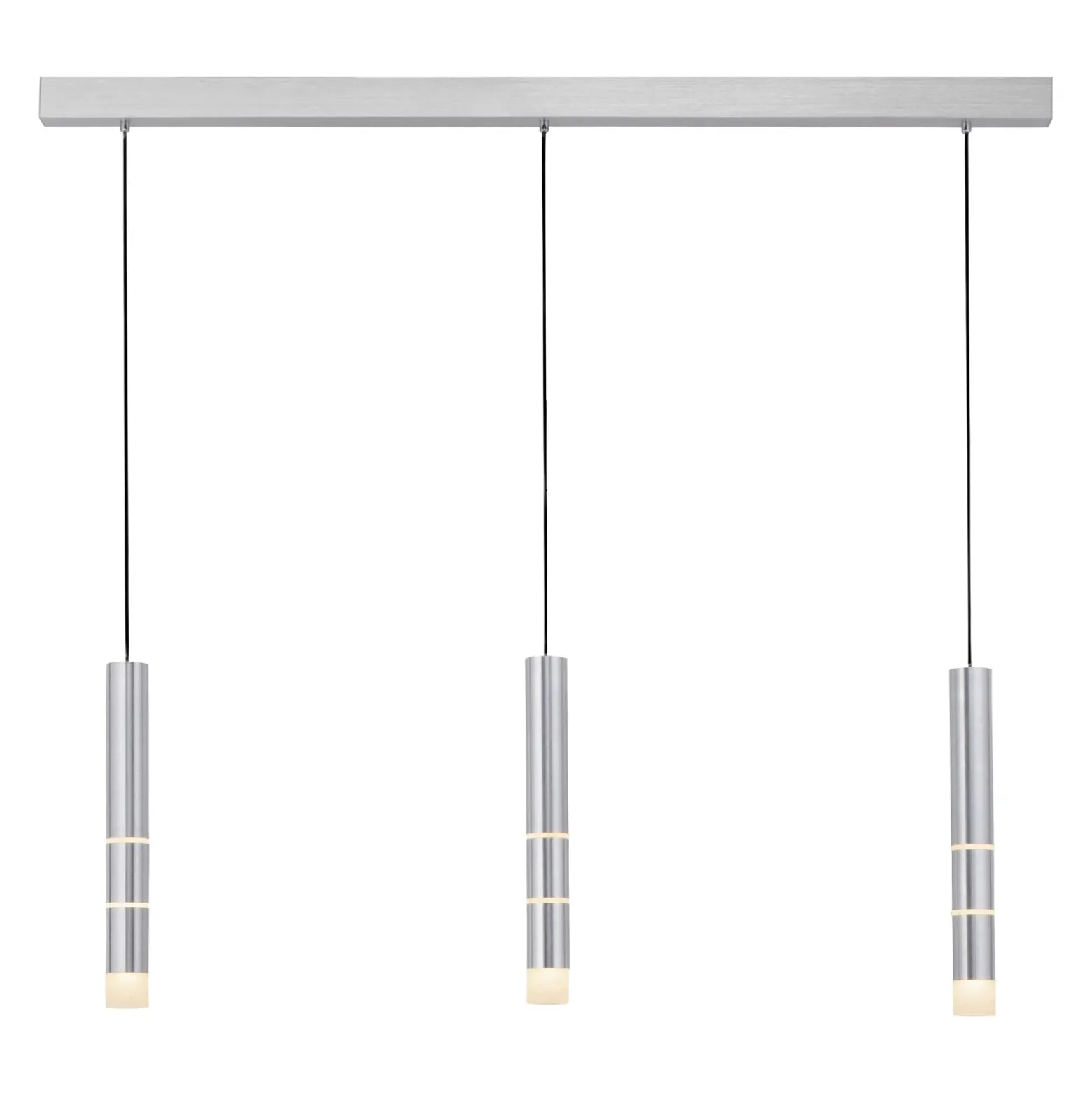 LED-Hängeleuchte PURE Vega, drei Zylinder, alu