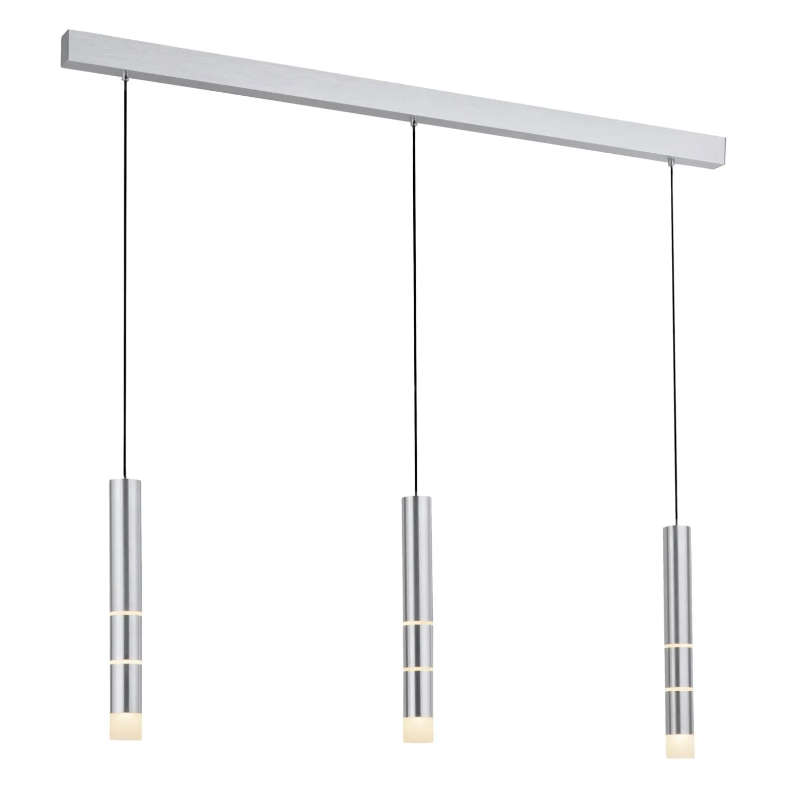 LED-Hängeleuchte PURE Vega, drei Zylinder, alu