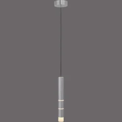 LED-Hängeleuchte PURE Vega, ein Zylinder, alu