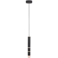 LED-Hängeleuchte PURE Vega, ein Zylinder, schwarz