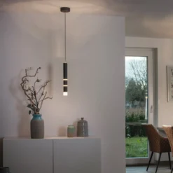 LED-Hängeleuchte PURE Vega, ein Zylinder, schwarz