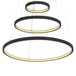 LED-Hängeleuchte Ralph, dreiflammig, schwarz