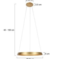 LED-Hängeleuchte Ringlux, 1-flammig, goldfarben, Metall