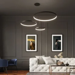 LED-Hängeleuchte Rio 78 waagerecht 3.000K schwarz