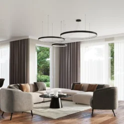LED-Hängeleuchte Rio 78 waagerecht 3.000K schwarz