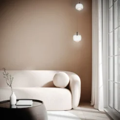 LED-Hängeleuchte Roller, weiß, höhenverstellbar, Glaslinse