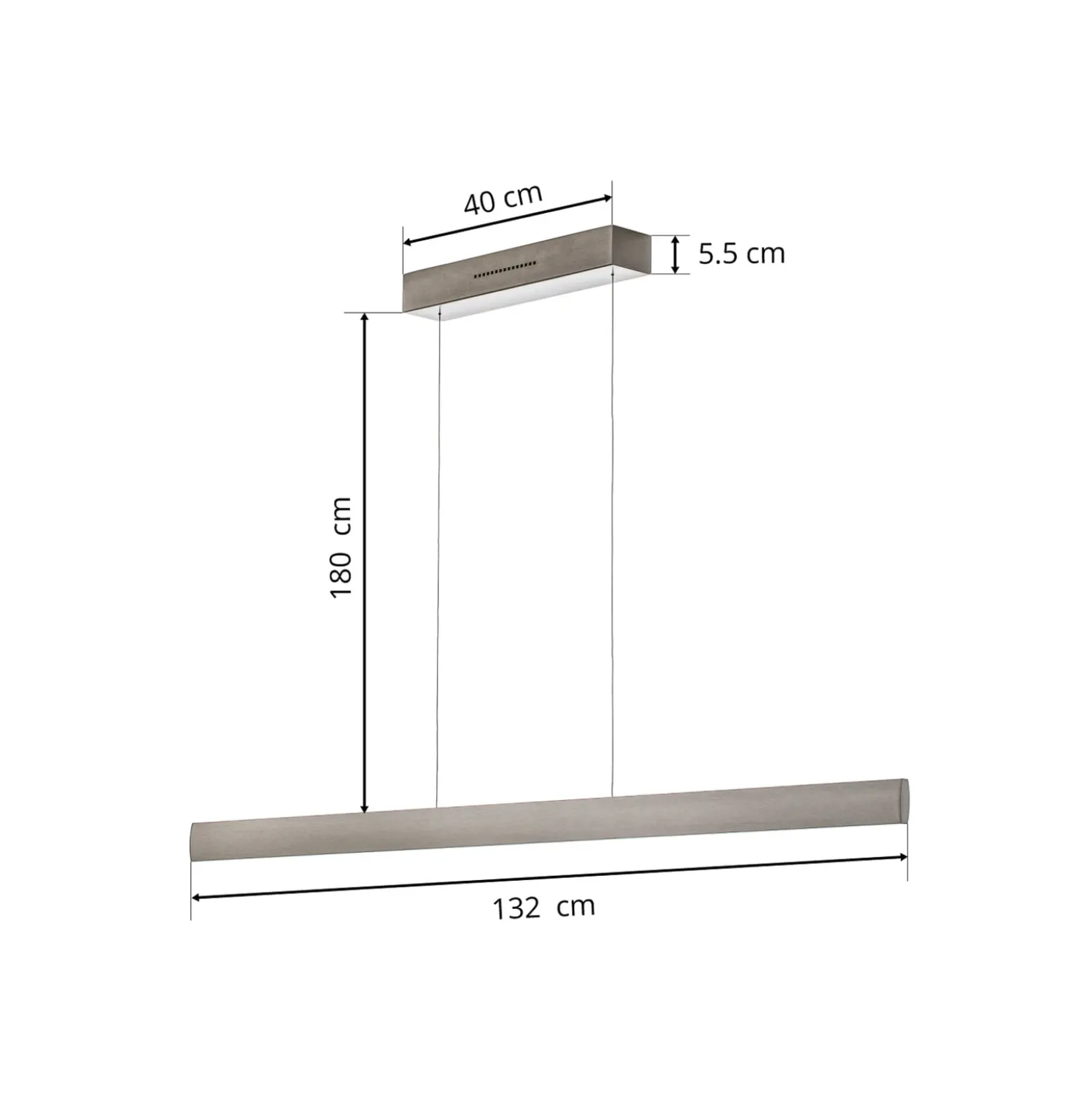LED-Hängeleuchte Runa, nickel, Länge 132 cm