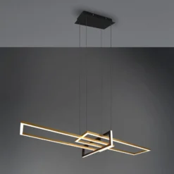 LED-Hängeleuchte Salinas, messingfarben, Metall, 110 cm lang