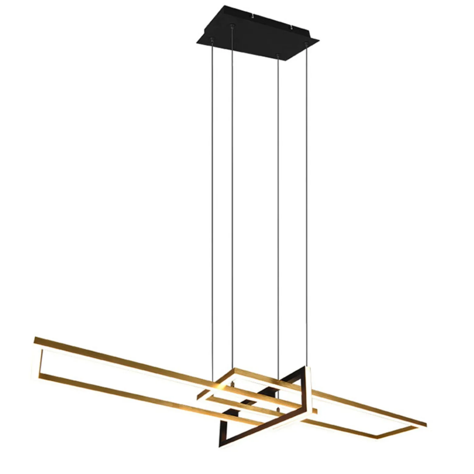 LED-Hängeleuchte Salinas, messingfarben, Metall, 110 cm lang