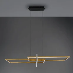 LED-Hängeleuchte Salinas, messingfarben, Metall, 110 cm lang