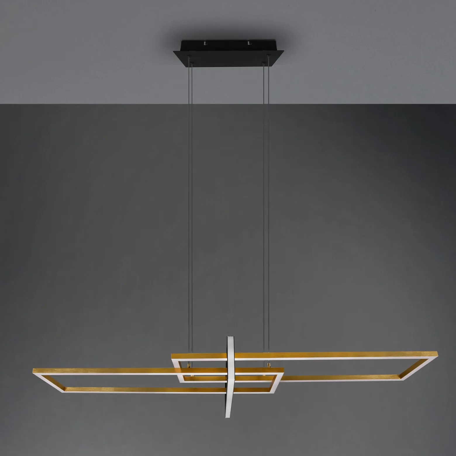LED-Hängeleuchte Salinas, messingfarben, Metall, 110 cm lang