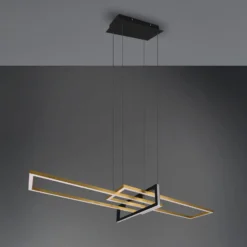 LED-Hängeleuchte Salinas, messingfarben, Metall, 110 cm lang
