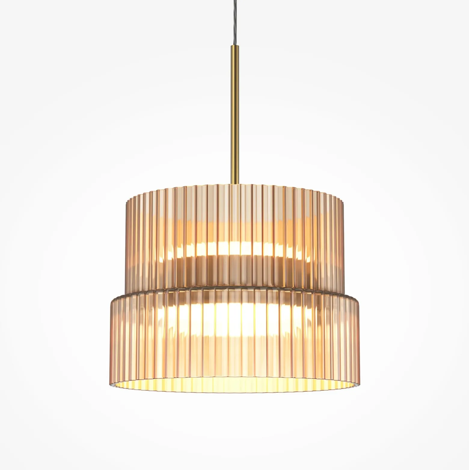 LED-Hängeleuchte SCALA, braun/bronze, Ø 15 cm, Glas, dimmbar