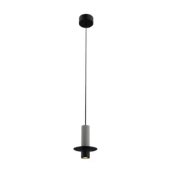 LED-Hängeleuchte 25378, schwarz/grau, Ø 11 cm, Metall/Beton