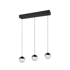 LED-Hängeleuchte Senta, chrom, Länge 62 cm, 4.000 K, 3-flg.