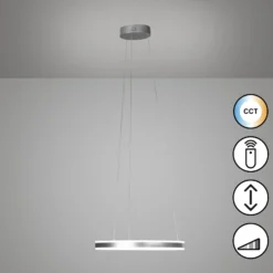 LED-Hängeleuchte Sirko, Ø 50 cm, nickelfarben, Metall, CCT