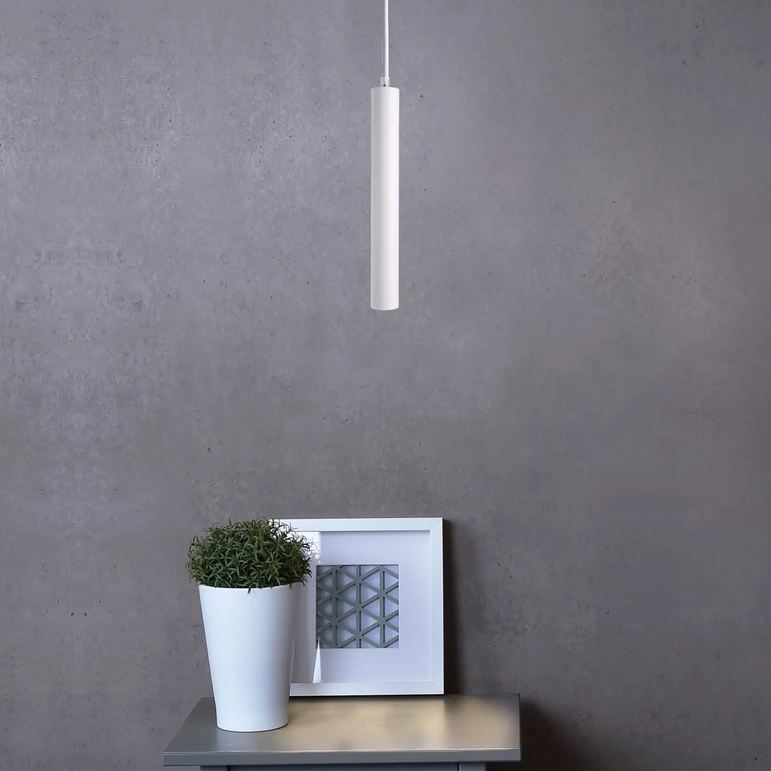 LED-Hängeleuchte Slim, weiß, Aluminium, 2.700 K