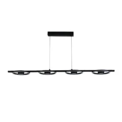 LED-Hängeleuchte Space, vierflammig, schwarz, Metall