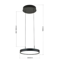 LED-Hängeleuchte Teide, schwarz, einflammig, Metall, 2.700 K