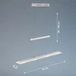 LED-Hängeleuchte Tenso, nickel, 64 cm, Metall, CCT, Dimmer