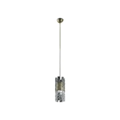 LED-Hängeleuchte Vegas Single Round, Ø 12 cm, Kristallglas