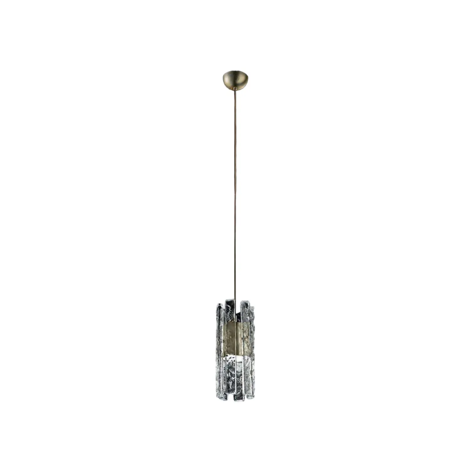 LED-Hängeleuchte Vegas Single Round, Ø 12 cm, Kristallglas