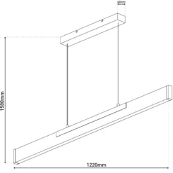 LED-Hängeleuchte Wilma, Holz, Länge 122 cm, dimmbar