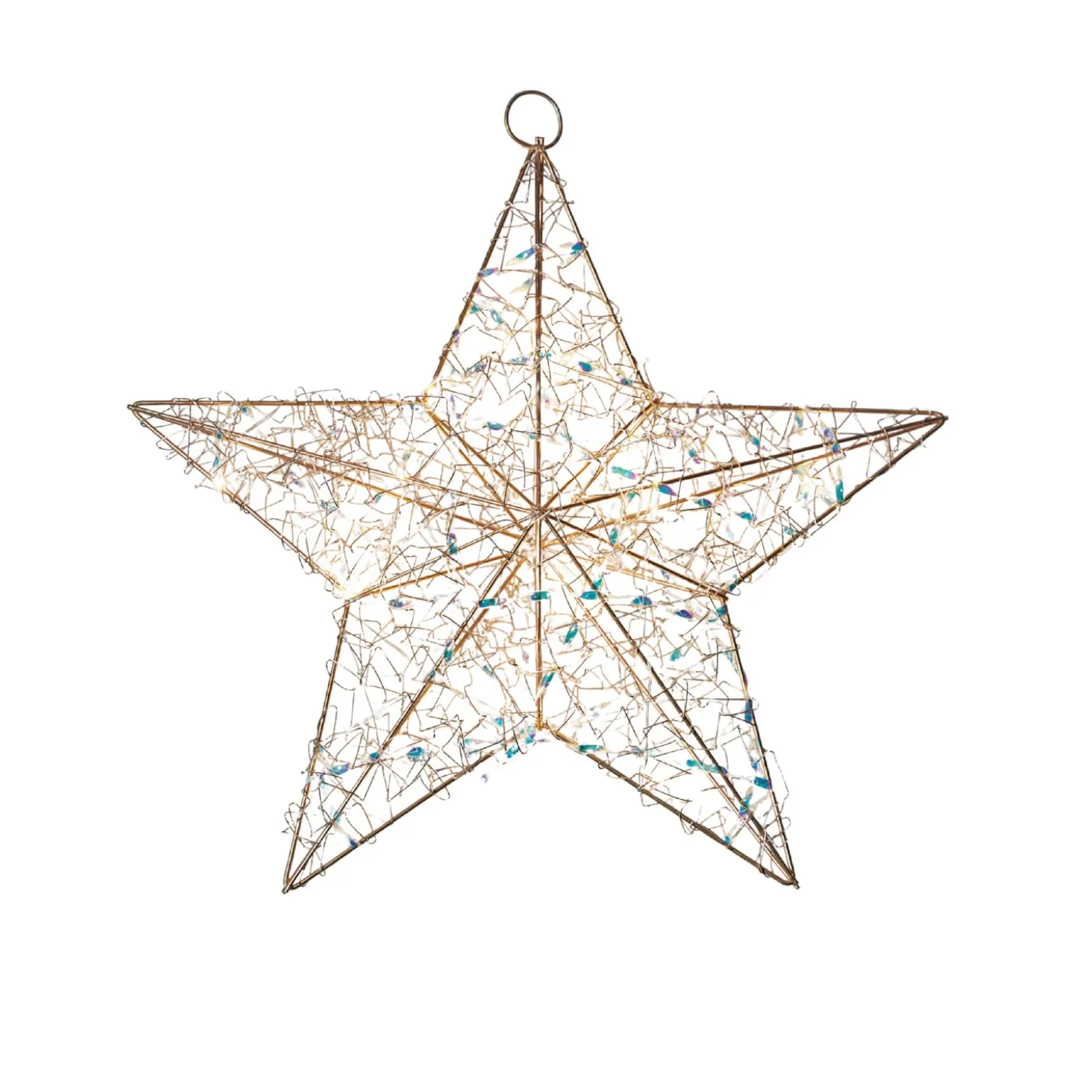 LED-Innendekoration Lily Star, gold, 40 x 40 cm, Batterie