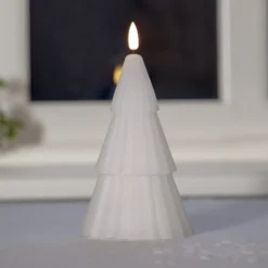 LED-Kerze Flamme Grany, weiß 18 cm Echtwachs Batteriebetrieb