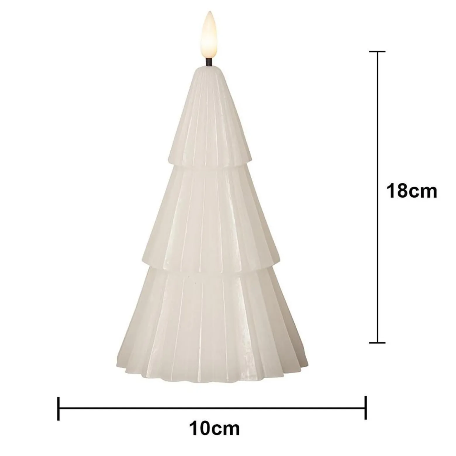 LED-Kerze Flamme Grany, weiß 18 cm Echtwachs Batteriebetrieb