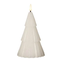 LED-Kerze Flamme Grany, weiß 18 cm Echtwachs Batteriebetrieb