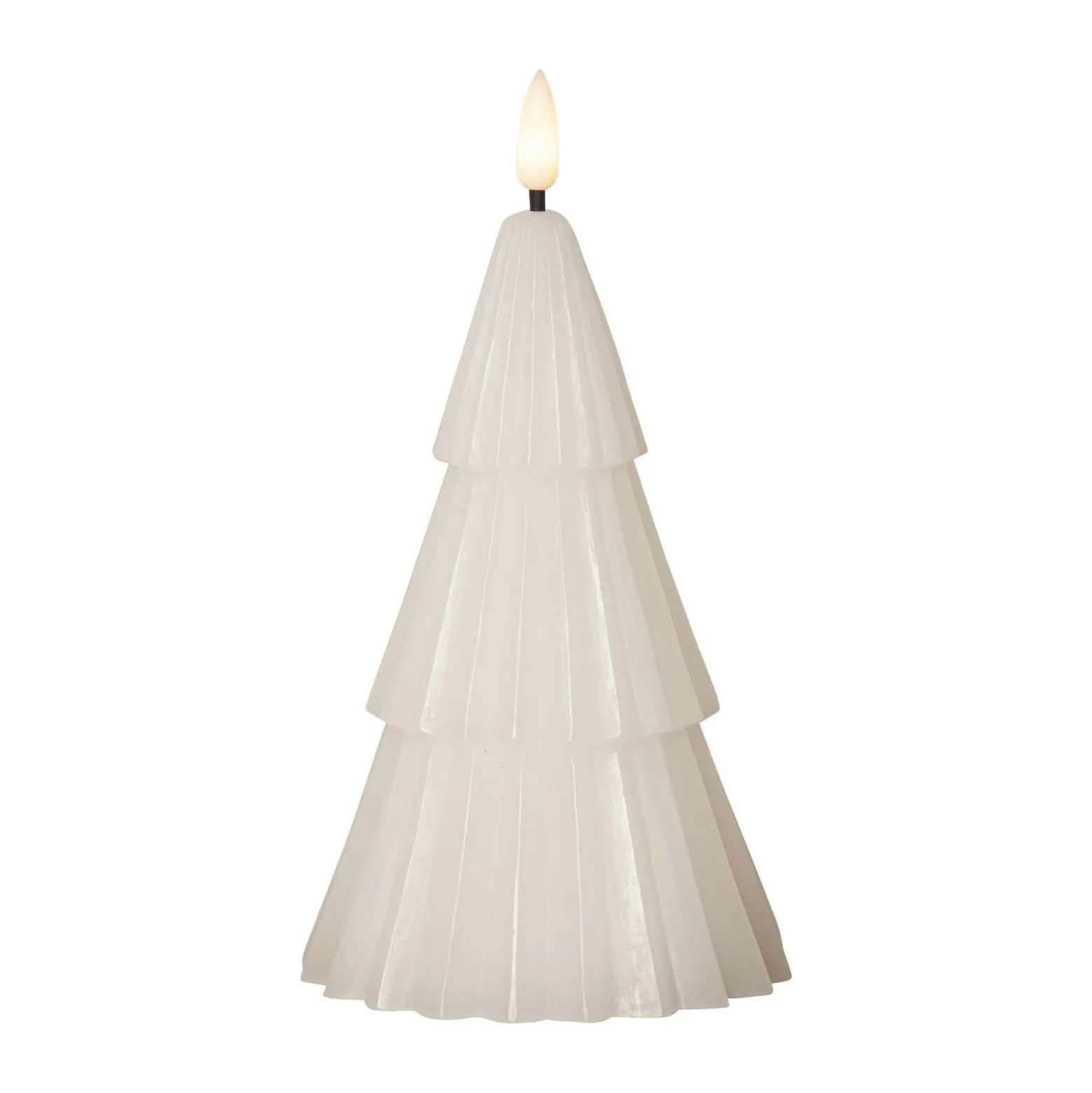 LED-Kerze Flamme Grany, weiß 18 cm Echtwachs Batteriebetrieb