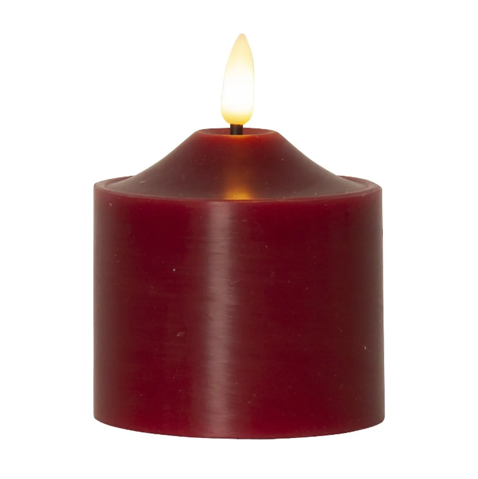 LED-Kerze Flamme, Höhe 9,5 cm rot Echtwachs Batteriebetrieb