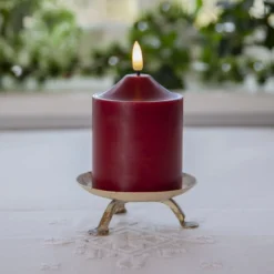 LED-Kerze Flamme, Höhe 12 cm, rot Echtwachs Batteriebetrieb