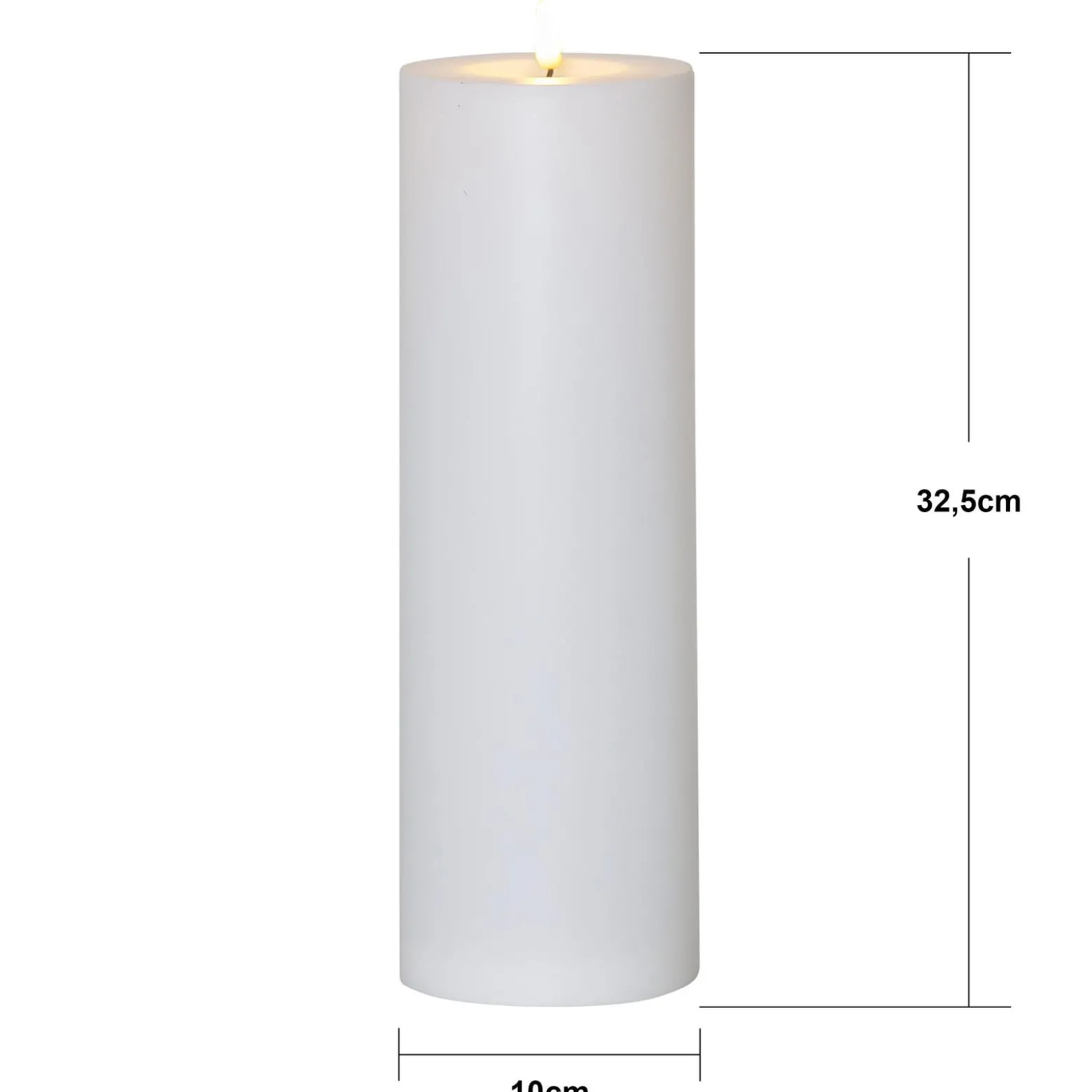 LED-Kerze Flamme Rak 32,5 cm weiß Kunststoff Batteriebetrieb