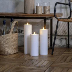 LED-Kerze Flamme Rak 32,5 cm weiß Kunststoff Batteriebetrieb