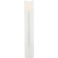 LED-Kerze Sara Calendar, weiß/silber, Höhe 29 cm