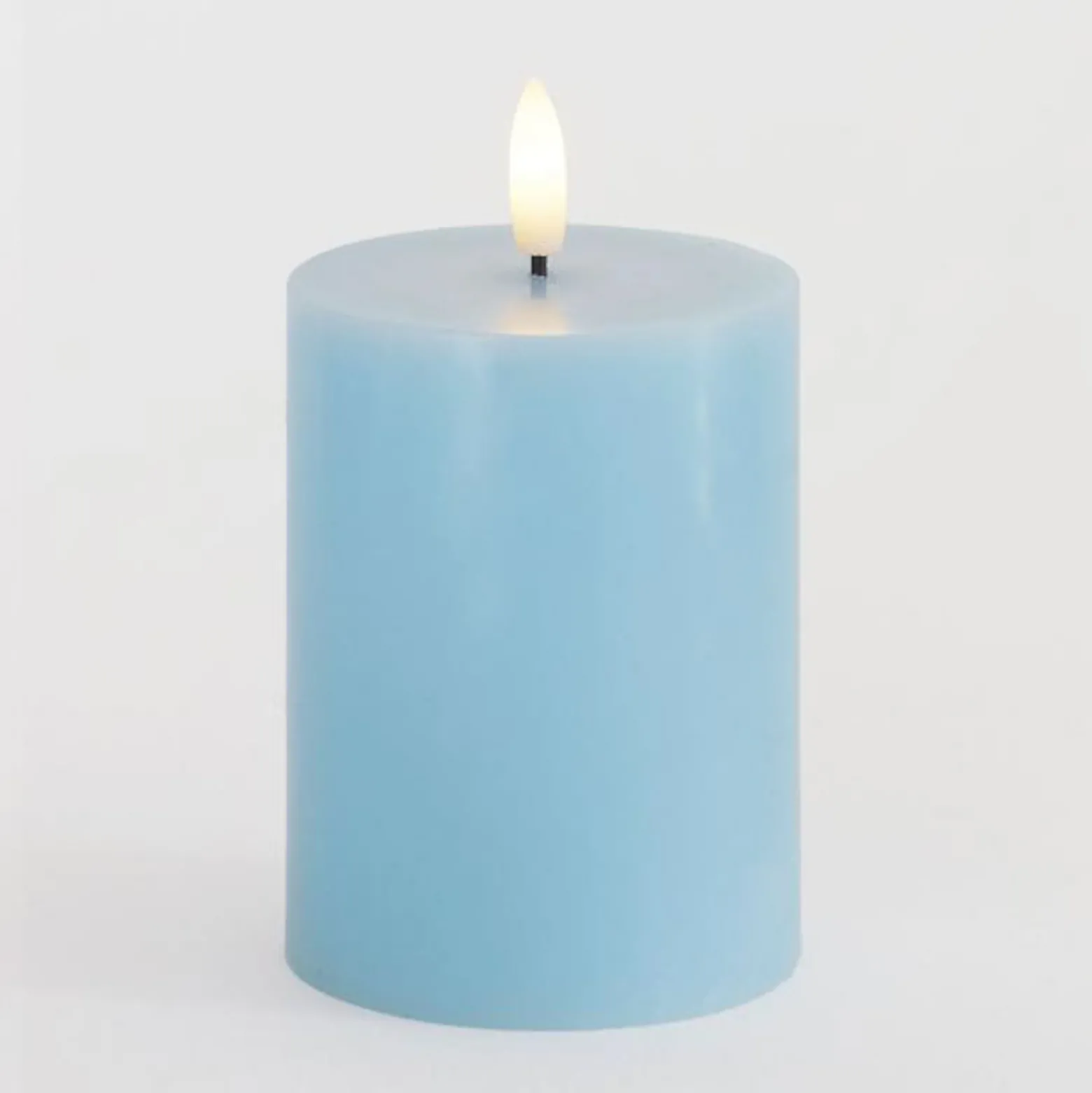 LED-Kerze Sille, blau, Höhe 10 cm, Wachs, Batteriebetrieb