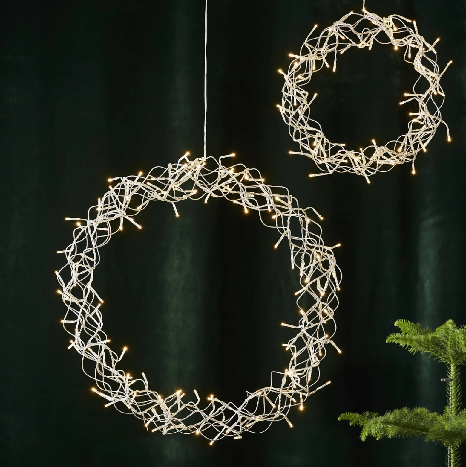LED-Kranz Curly, warmweiß, Ø 50 cm