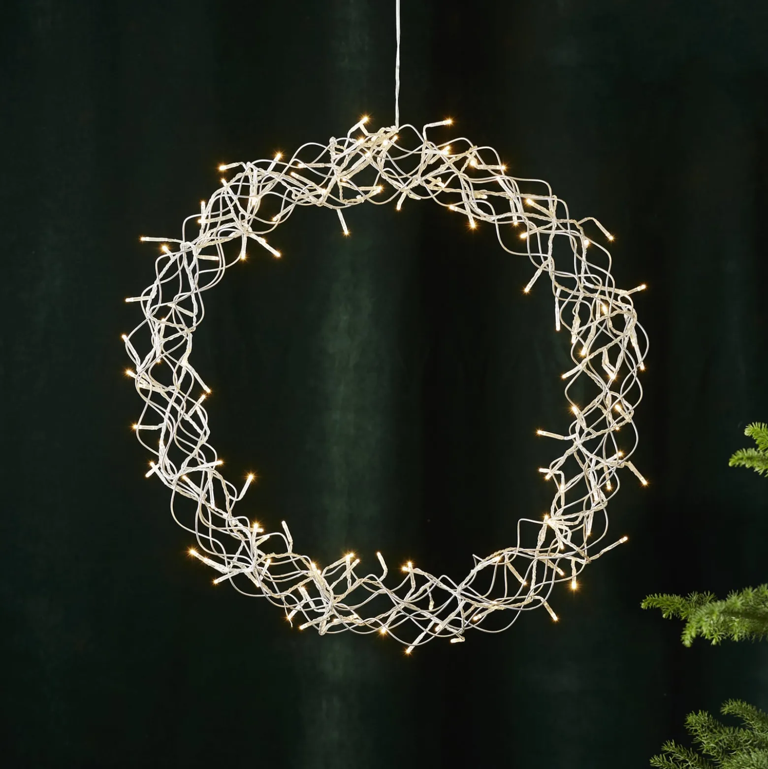 LED-Kranz Curly, warmweiß, Ø 50 cm