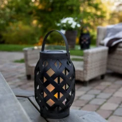 LED-Laterne Flame Lantern, schwarz, Höhe 23 cm